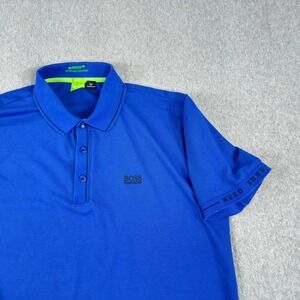 Hugo Boss Green Label Men's XL Royal Blue Paule Tipped Slim Fit Stretch